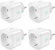 Pilastro intelligente 16A 3680W con contatore di consumo energetico - Controllo vocale - Timer - Compatibile con Alexa e Google Assistant - Set da 4