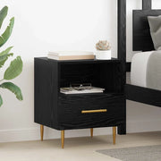Comodino con cassetto-Tavolino da notte Nero 40 x 35 x 47,5 cm Legno multistrato