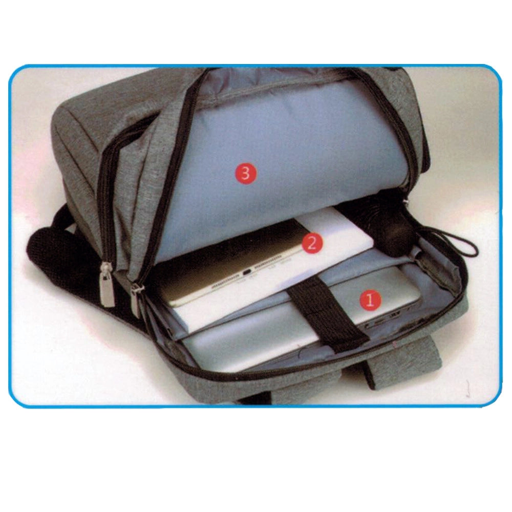 Trade Shop - Zaino Zainetto Cartella Per Notebook Pc Portatile 15,6" Con Presa Usb Da Viaggio -
