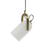 Lampada a sospensione Candace in vetro e metallo bianco
