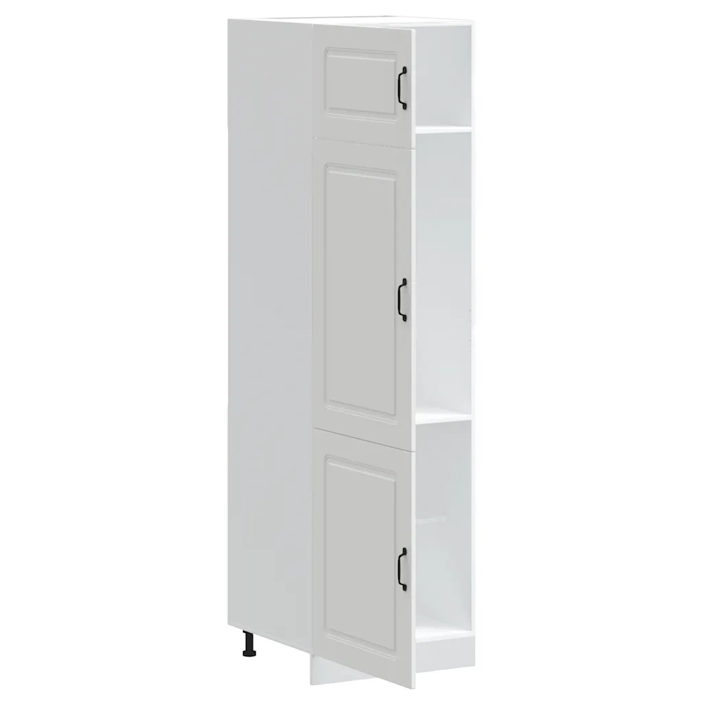 Mobile da cucina Kalmar 60 x 57 x 207 cm ampio e pratico spazio contenitivo piedini regolabili design moderno legno composito bianco 02_0050032