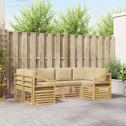 Set divano sezionale 6 pcs Bianco e Beige 245 x 126,5 x 73 cm