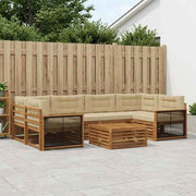 Set di divani da esterno 7 pz Naturale e Beige 3383086