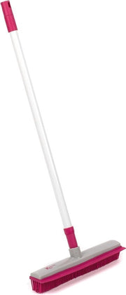 Borsetto 2 in 1 in gomma - set di setole in gomma multifunzionali e aspirapolvere a spazzola, estensibile fino a 1,2 m, catturatore di peli di animale, spazzola di pulizia compatta e portatile, resistente ai graffi, per uso interno ed esterno