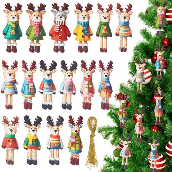 Decorazioni per Albero di Natale in Legno - 32 Pezzi - Disegni di Renne - Decorazione per Albero di Natale in Legno - 16 Motivi 

Modello: 32 Stuks 
Tecnica: Houten 
Dimensioni: Non specificato 
Quantità: 32 pezzi 
Materiali: Legno 
Motivi: 16 Motivi