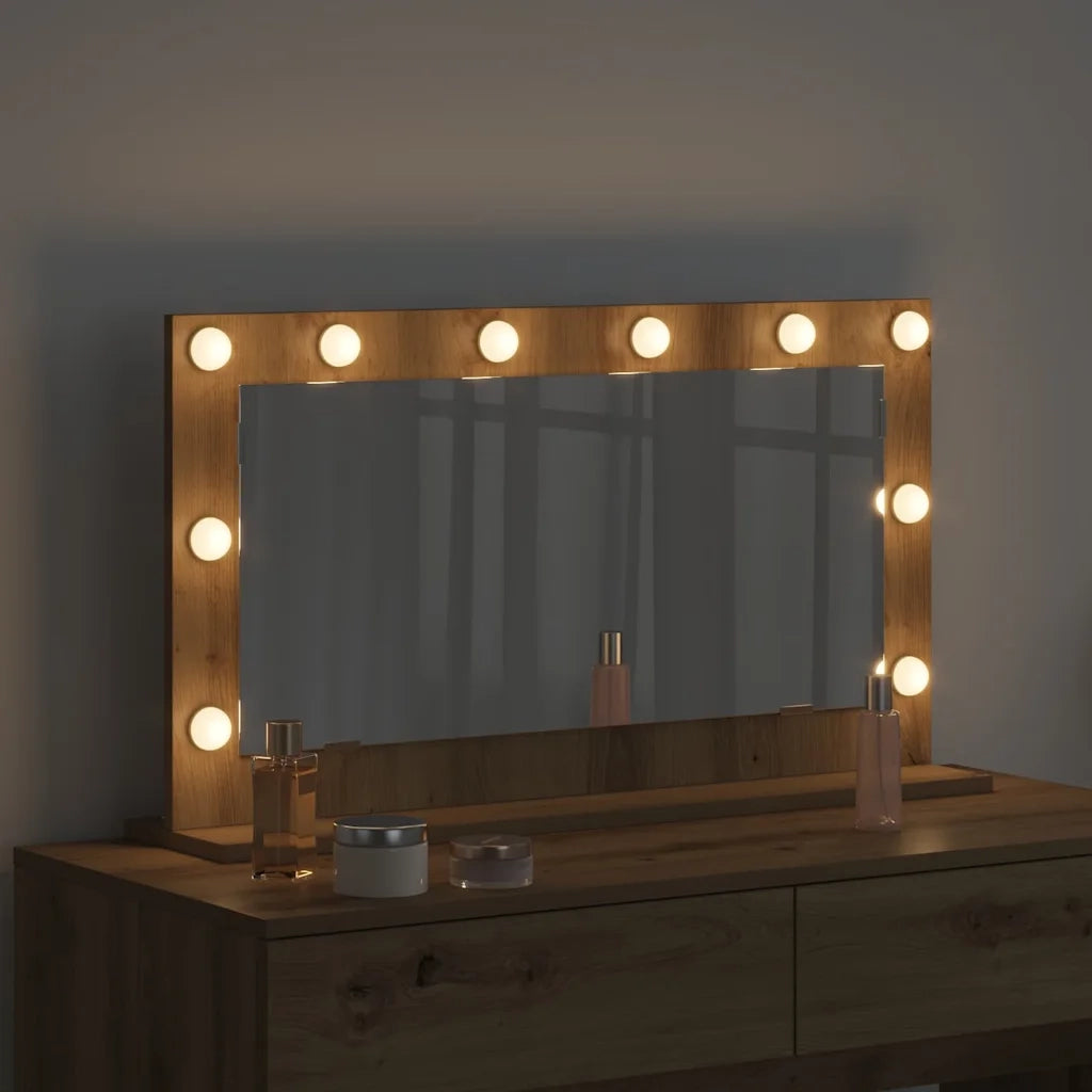 Specchio da Vanità Rovere artigianale 80 x 45 x 18 cm 868324