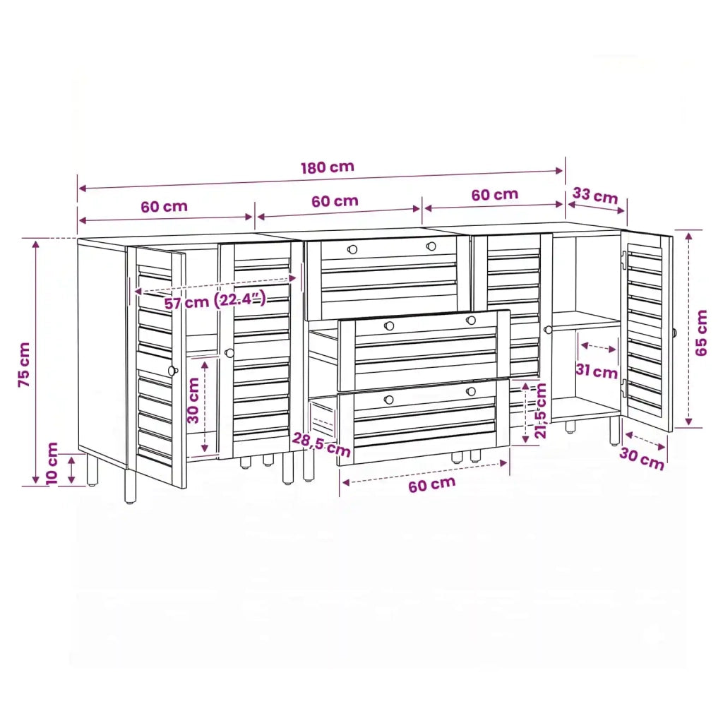 Armadi di Stoccaggio 2 pcs Marrone 60 x 33,5 x 75 cm 3310164