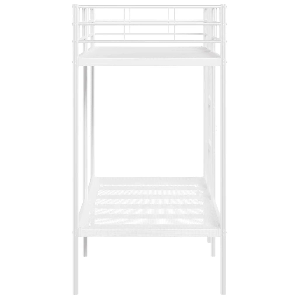 Letto a Castello senza Materasso Bianco 75x190 cm in Acciaio