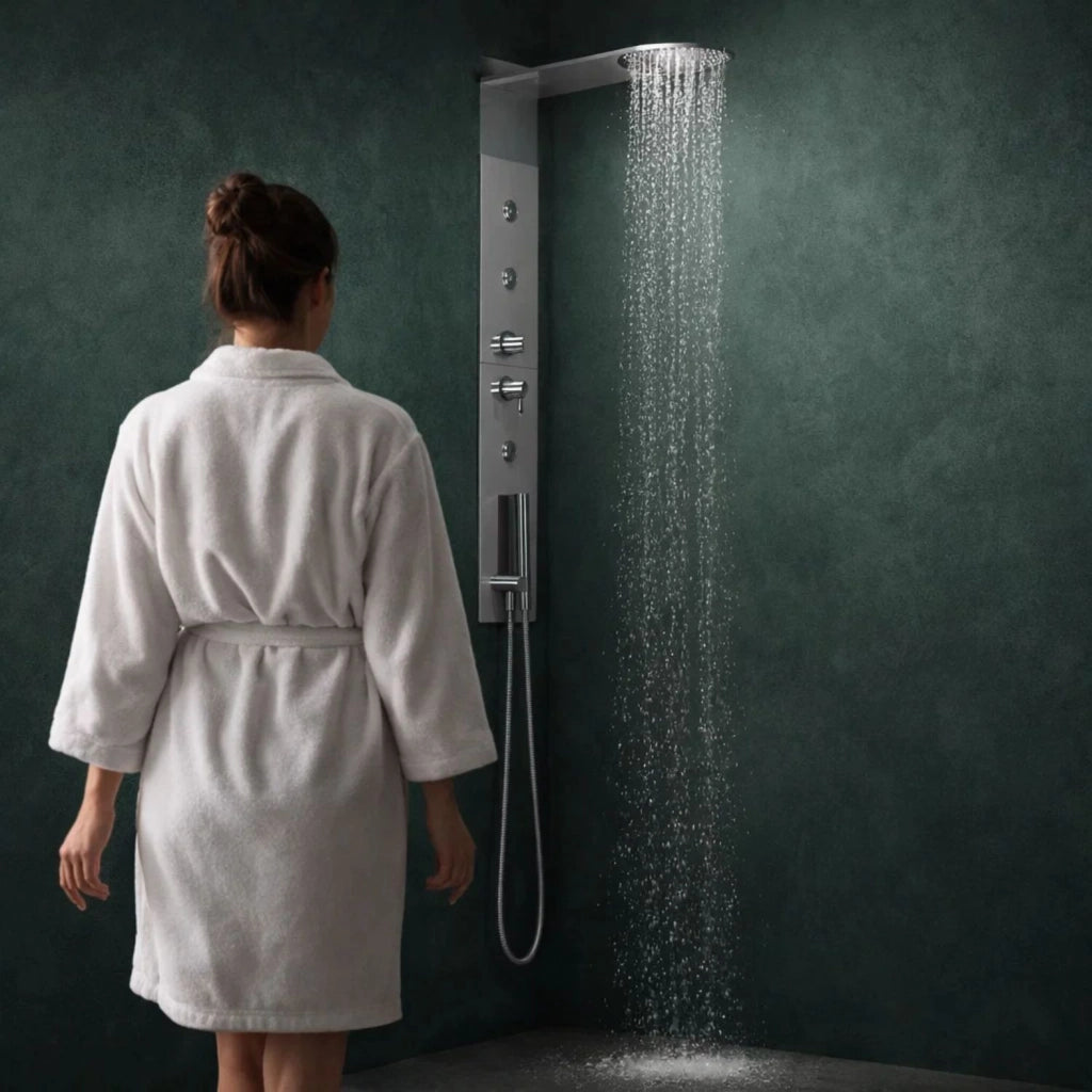 Kit muro da incasso soffione acciaio inox ultrasottile cromato elegante