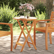 Tavolo da Giardino Pieghevole Ã˜60x75cm Legno Massello di Acacia