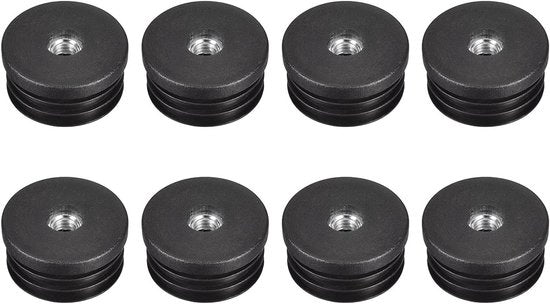 Inzetstuk per ruota per tubi rotondi con viti M8, 8 pezzi, disco di avvolgimento in plastica nera 38 mm - fermabianca