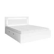 Letto NOFI 160 x 200 cm con doghe e 2 cassetti contenitore - bianco