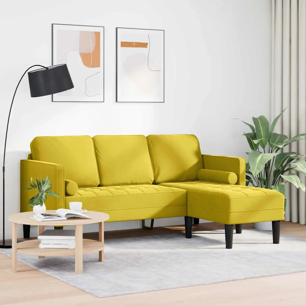Set di divani con cuscino Giallo Poliestere 42001932