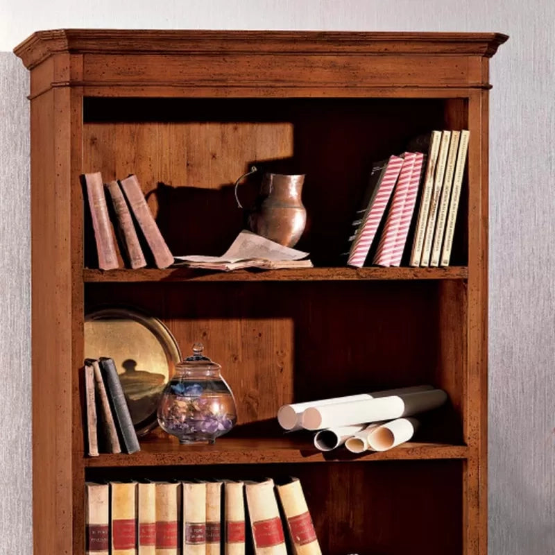 Libreria 3 vani a giorno 2 porte legno massello l.100 p.40 h.194 (1519) - Mobili 2G