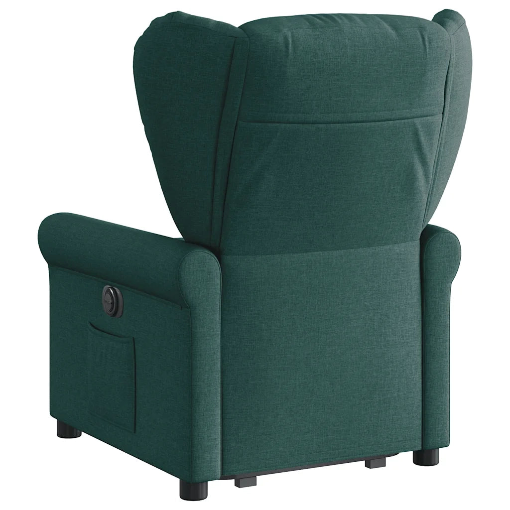 Poltrona Alzapersona Reclinabile Verde Scuro in Tessuto 3303380