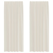 Tende in Voile con Tasche per Aste 2 pz Crema