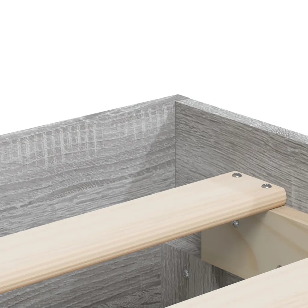 Giroletto Cassetti-Struttura Letto con contenitore Grigio Sonoma 180x200 cm Legno Multistrato 886590