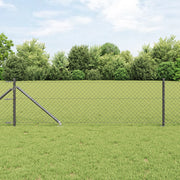 Recinzione a Maglie con 7 Pali a Punta 0,8x10 m in Acciaio Galvanizzato