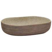 Lavabo da Appoggio-Lavandino Sabbia e Marrone Ovale 59x40x14 cm Ceramica