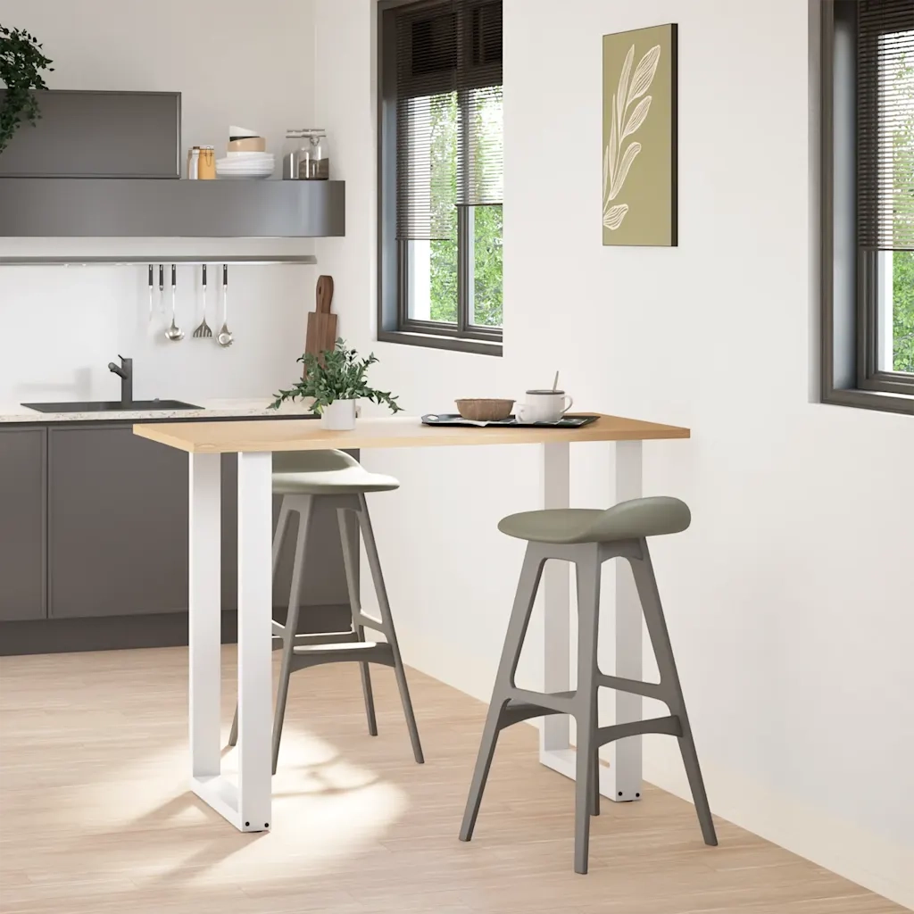 Gambe per tavolo da bar a forma di U 2 pz | Piede del tavolo bianche 60x(100-101) cm in acciaio