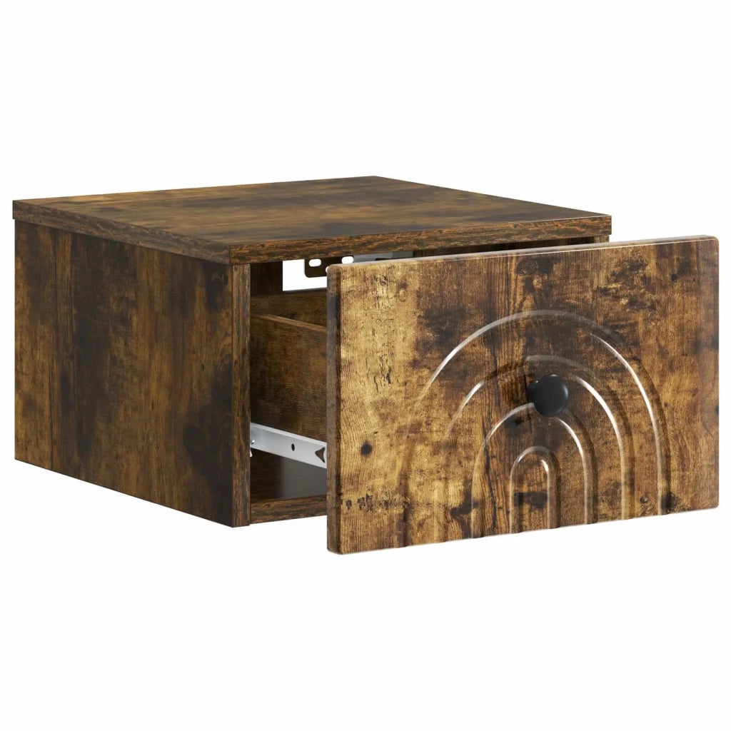 Mobiletto da notte a muro 2 pcs Rovere Fumo 33 x 34,5 x 20 cm 898096