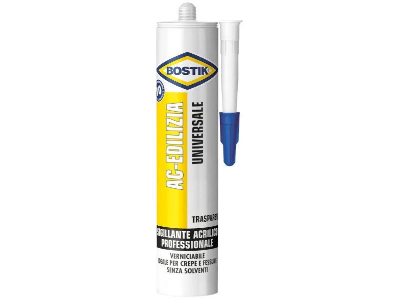 Sigillante acrilico Ac-Edilizia universale professionale vari colori 300ml - Trasparente