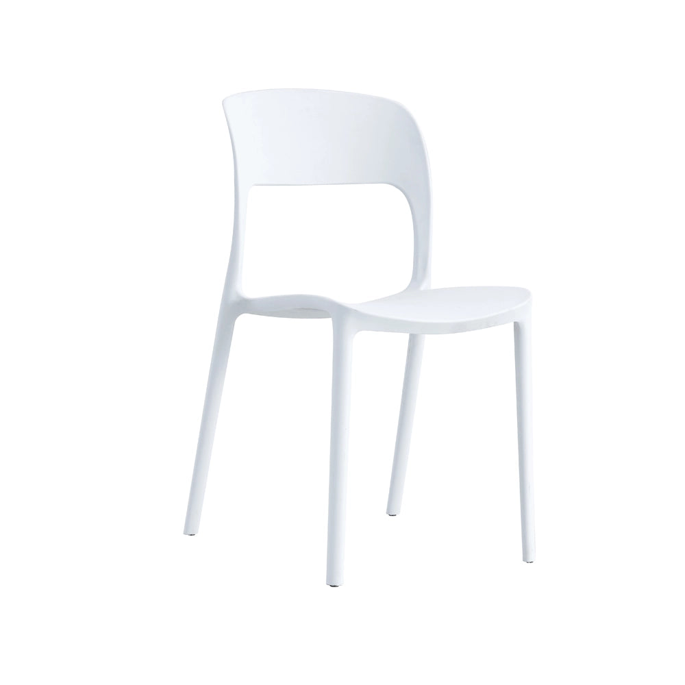 SEDIE IN POLIPROPILENE IMPILABILI 56x48x83cm BIANCHE INTERNO-ESTERNO 6PZ MEB