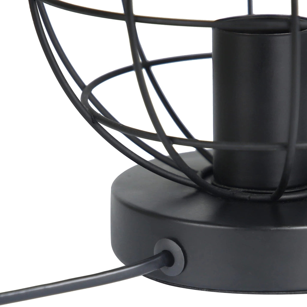ZMH Lampada da tavolo retrò nera industriale metallo comodino E27 decorazione senza lampadina