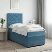 Letto box spring con materasso Blu 90 x 190 cm Velluto 3454521