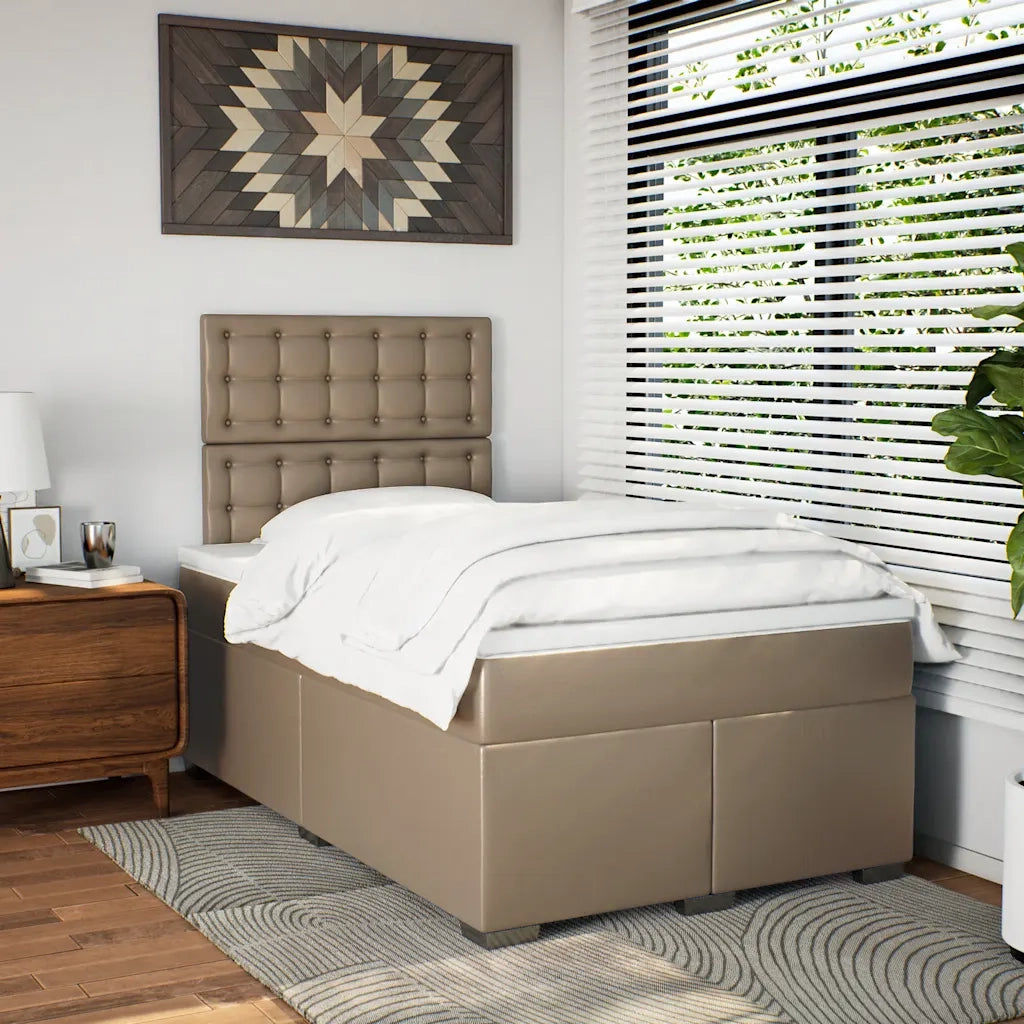 Giroletto a Molle con Materasso Cappuccino 120x190cm Similpelle 3290715