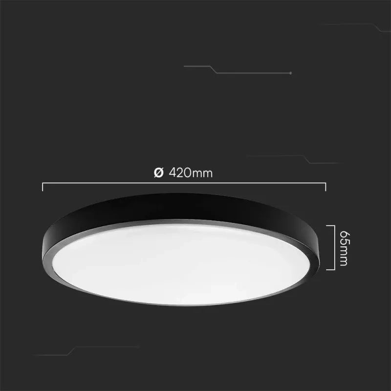 Plafoniera LED 36W rotonda 42cm nera sensore IP44 V-TAC