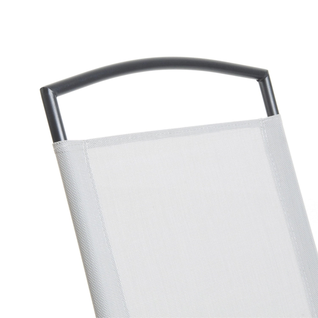 Sedia Pieghevole da Giardino  72x56x91,5 cm in Acciaio e Textline Capri Grigio Chiaro