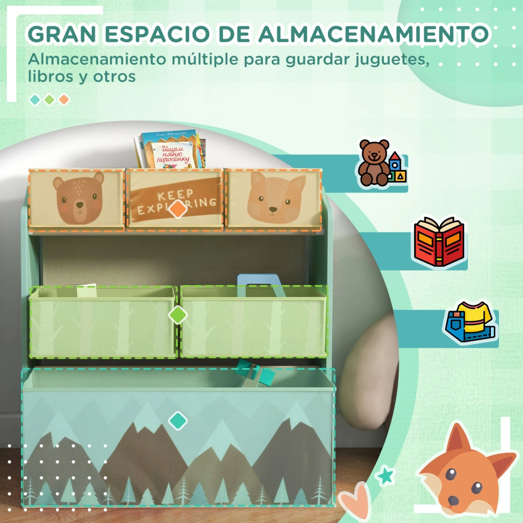 Organizzatore Giocattoli per Bambini ¨C zephmum ¨C Verde 63x30x66 cm