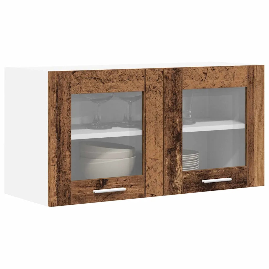 Armadio pensile con porta Legno Antico e Bianco 80 x 31 x 40 cm