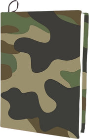 Copertina da libro camouflage - verde militare - lavabile - riciclabile - grande protezione da libro in nylon e poliestere - 22,9 x 45,7 cm - contenitori per notebook elasticizzati - adatto per la maggior parte dei libri hard - attrezzature per studenti