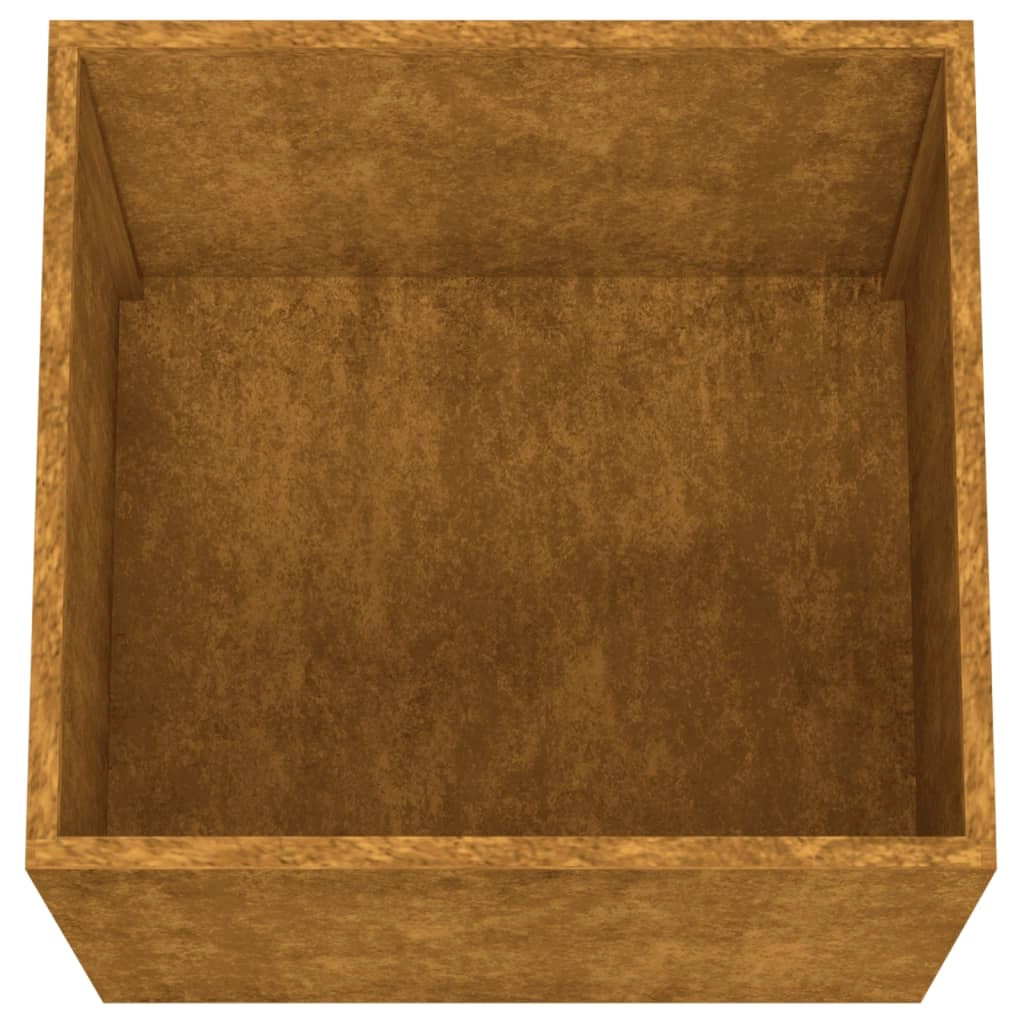 Fioriera rialzata per piante fiori giardino terrazze set da 2 42 x 40 x 39 cm acciaio corten marrone 02_0038977