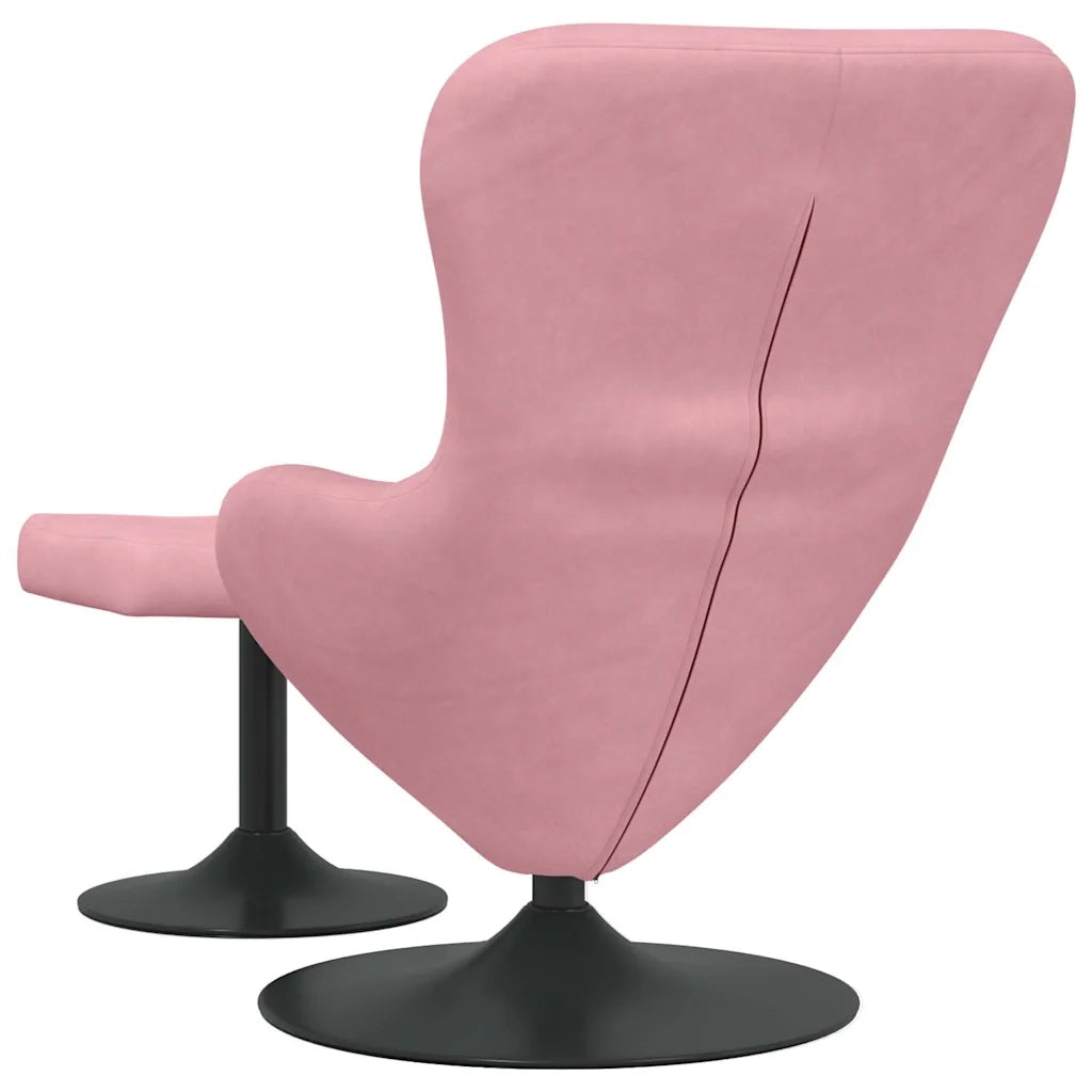 Sedia Egg con Pouf Rosa Velluto 42002748