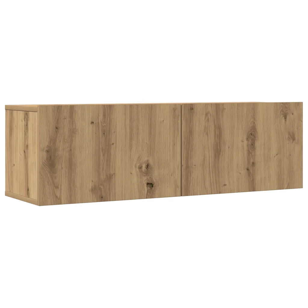 Set Mobile TV 5 pz Montato a Parete Rovere in Legno Multistrato 3329202