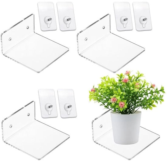 Pannelli di parete in acrilato trasparente - Set da 2 - Autoadesivi e facili da installare - Trasparente - Per soggiorno e bagno - Decorativi.