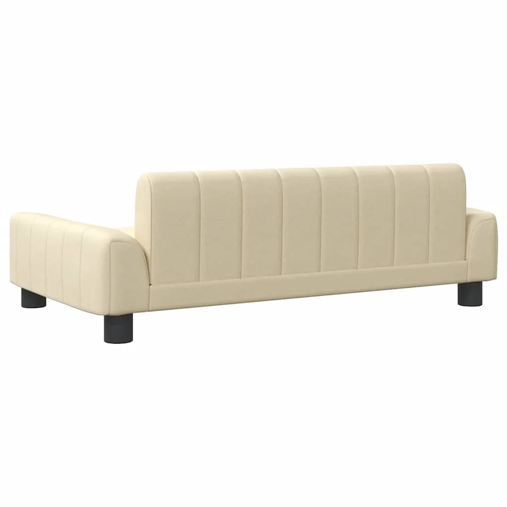Cuccia per cani a forma di cesto comoda 90 x 53 x 30 cm tessuto color crema 02_0042989