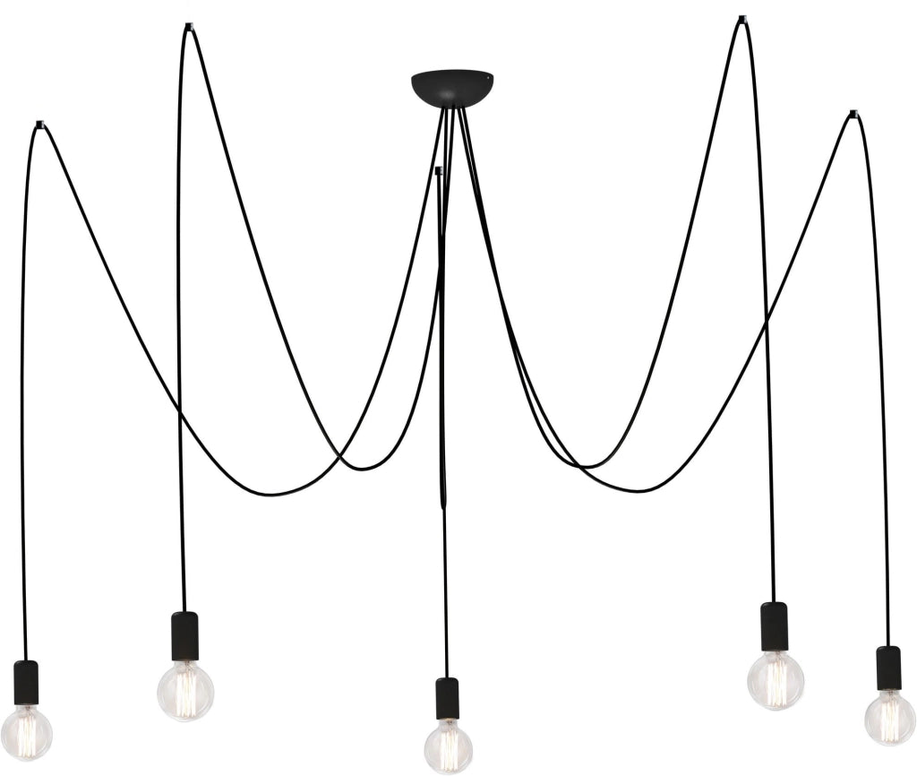 Lampadario a sospensione Nowodvorski Spider nero 5xE27