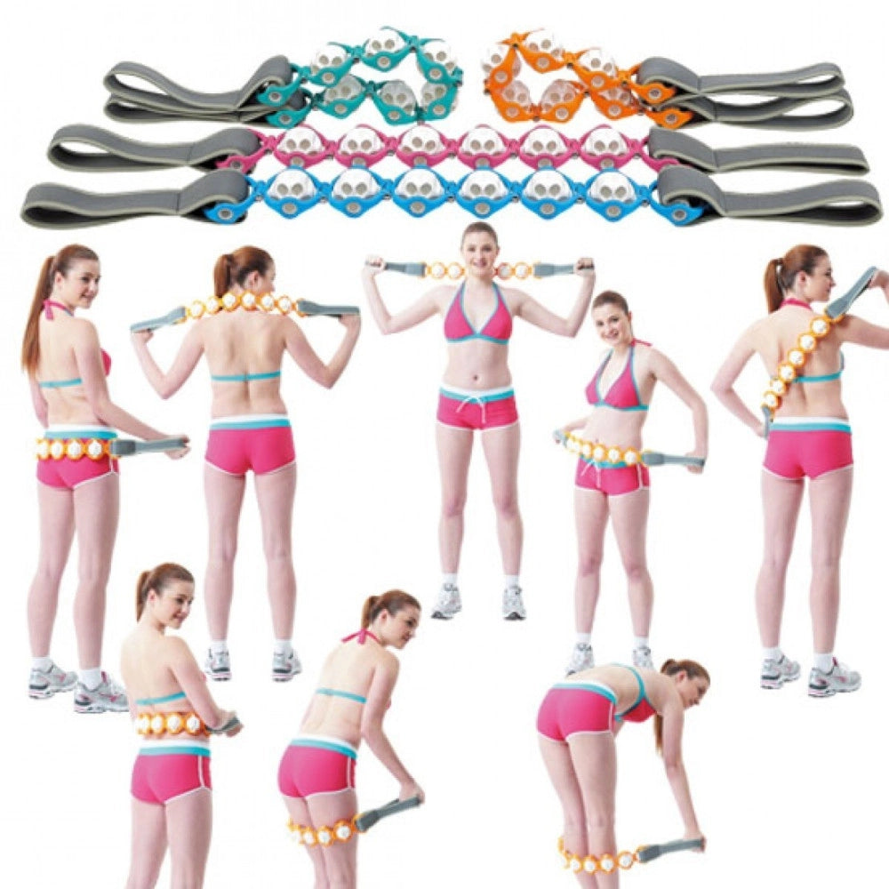 Trade Shop - Corda Massaggiante Rulli Manuale Allenamento Glutei Cellulite Cosce Peso Relax -