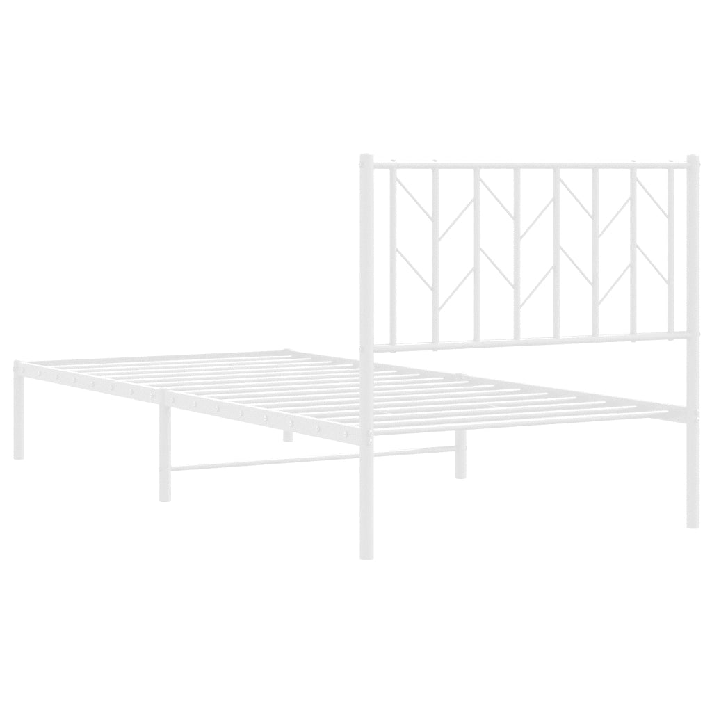 Giroletto con Testiera Metallo Bianco 90x200 cm 374479