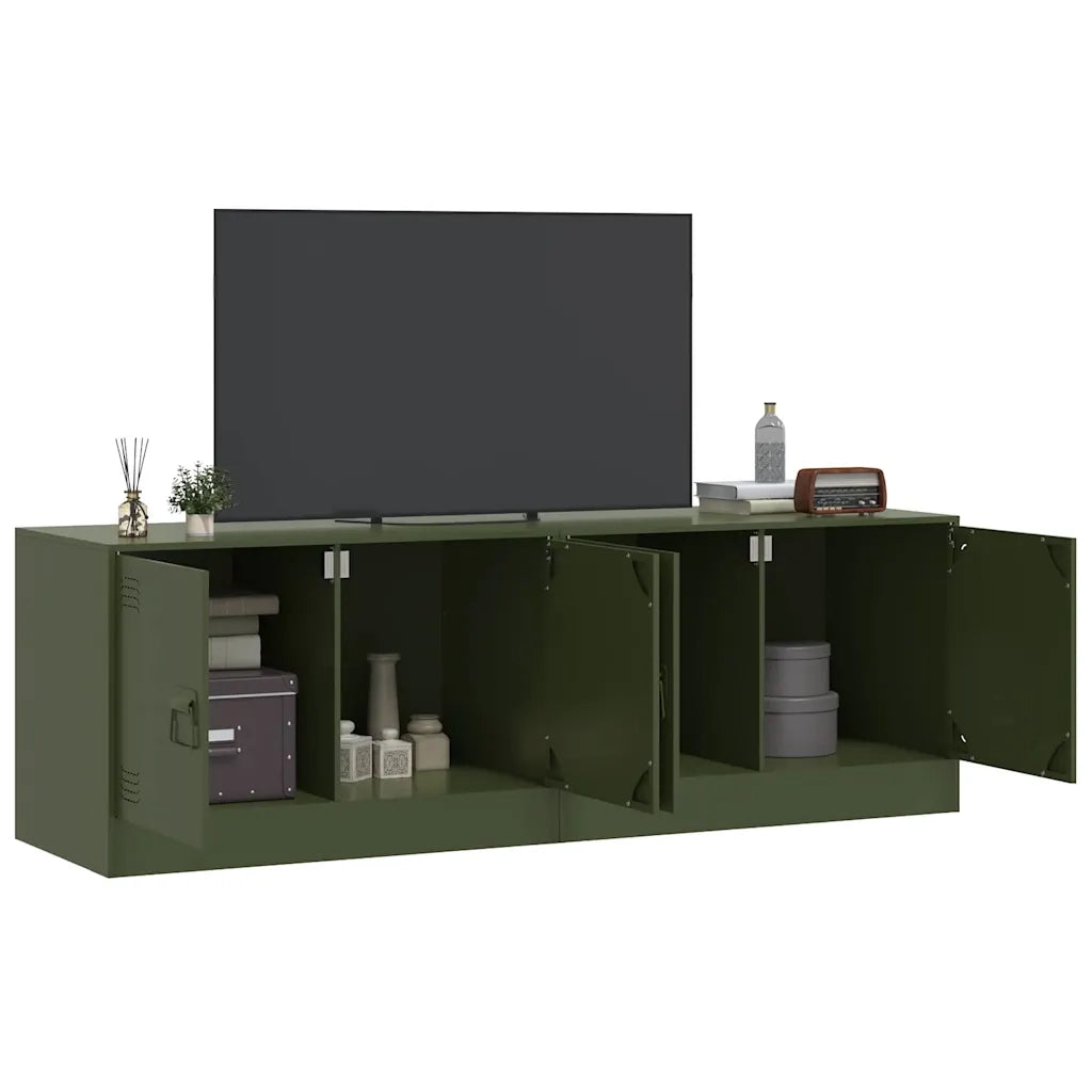 Mobili TV 2 pz | Armadietto TV | Mobile Porta TV Verde Oliva 67x39x44 cm in Acciaio