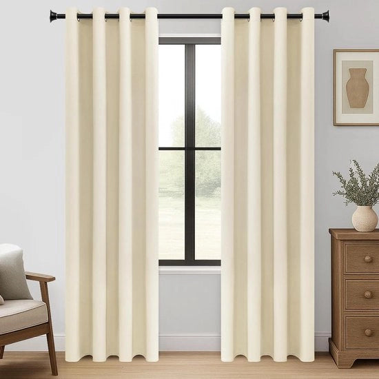 Tende oscuranti "88 Gocce" – Termiche – Set da 2 – Beige Biscotti – 140x225 cm – Con Occhielli