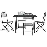 Set da Pranzo da Giardino 5pz | Set Salotto da Giardino Antracite in Rete Metallica