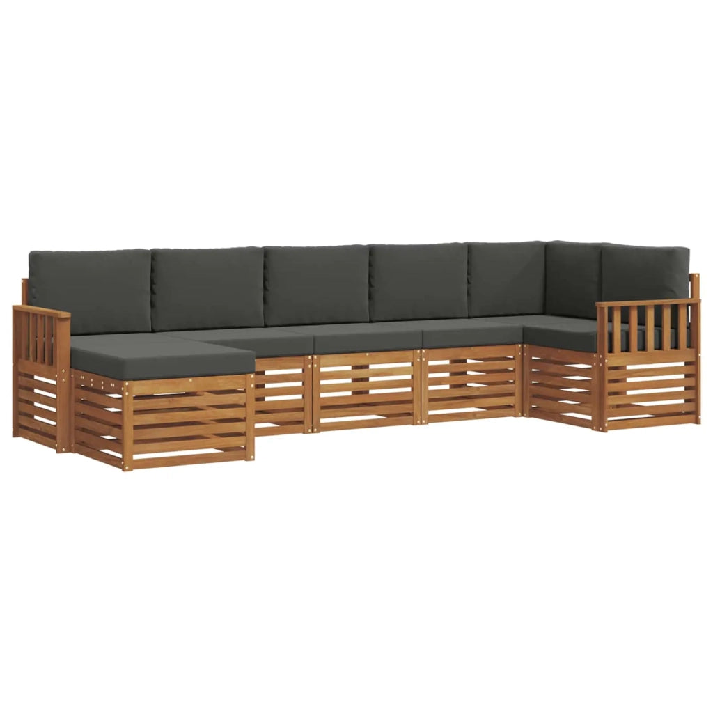 Set divano sezionale con cuscino 7 pcs Naturale e Antracite