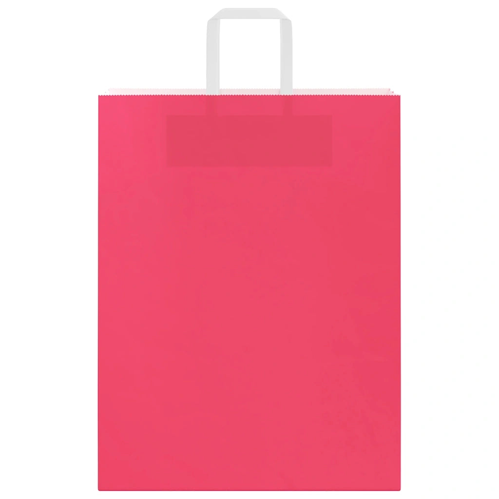 vidaXL Sacchetti di Carta 250 pz con Manici Rosa 32x12x42 cm