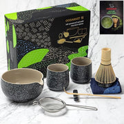 Kit di preparazione del tè giapponese a 7 pezzi, 2 tazze 7.2 oz, colore grigio carbone S1