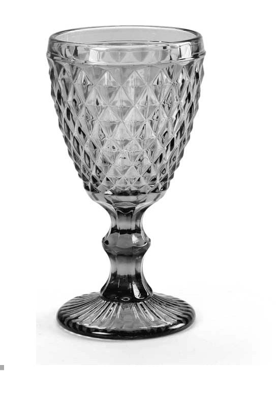 CALICE DIAMANTE REALIZZATO IN VETRO PER ACQUA DA 210 CC COLORE GRIGIO